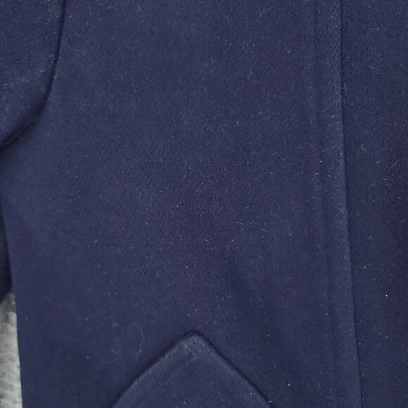 J Crew Jacket Womens 6 Blue Parka Full Zip 50% Wool Winter Heavy Hooded - Picture 4 of 14